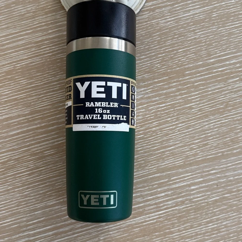 YETI Rambler 16 oz Black Forest Green Travel Cup BPA Free Bottle Hotshot Cap - Picture 15 of 15